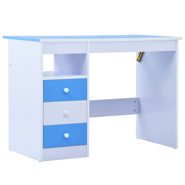 Home Office Desks Children Drawing Study Desk Tiltable Blue And White