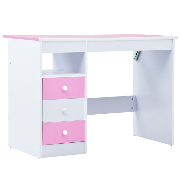 Home Office Desks Children Drawing Study Desk Tiltable Pink And White