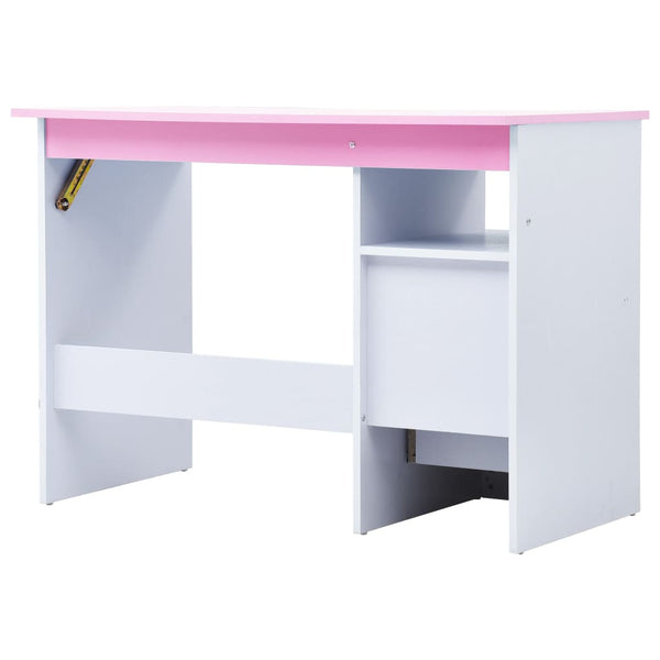 Home Office Desks Children Drawing Study Desk Tiltable Pink And White