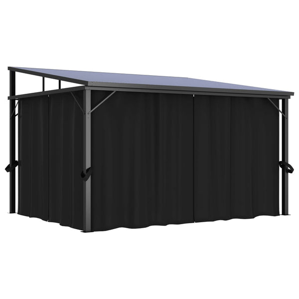 Gazebos & Pergolas Gazebo With Curtain 405X294x244 Cm Anthracite