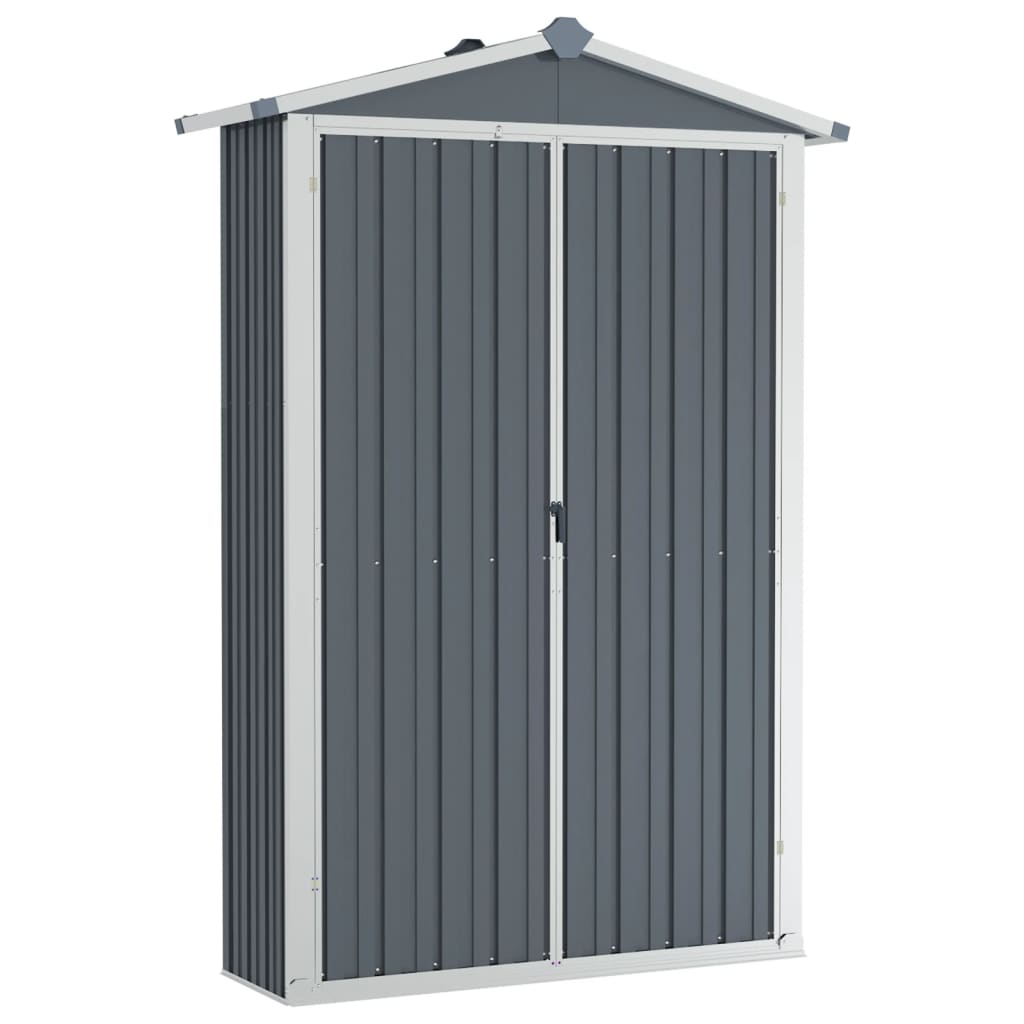 Sheds Summerhouses Carports Garden Shed Grey 116X45x175 Cm Galvanised Steel