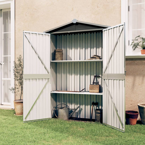 Sheds Summerhouses Carports Garden Shed Anthracite 116X45x175 Cm Galvanised Steel