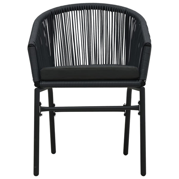 Patio Chairs Garden Chairs 2 Pcs Black Pe Rattan