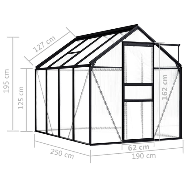 Greenhouse Anthracite Aluminium 4.75 M