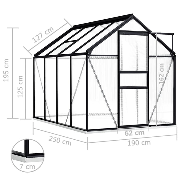 Greenhouses Greenhouse With Base Frame Anthracite Aluminium 4.75 M