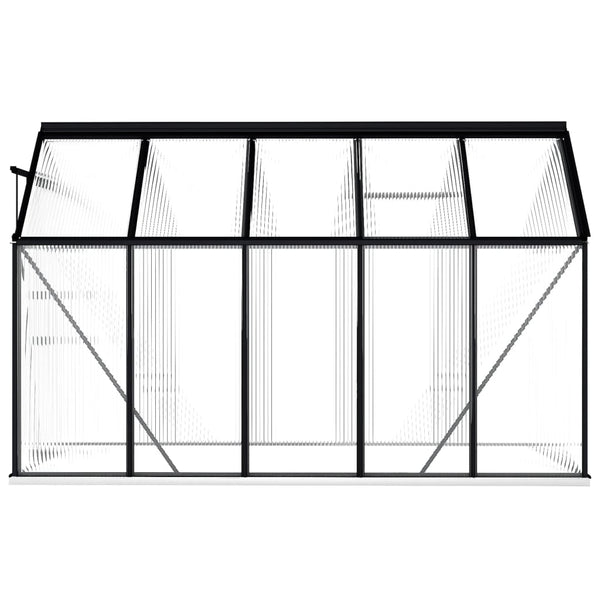 Greenhouse With Base Frame Anthracite Aluminium 5.89 M