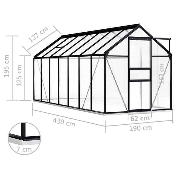 Greenhouses Greenhouse With Base Frame Anthracite Aluminium 8.17 M