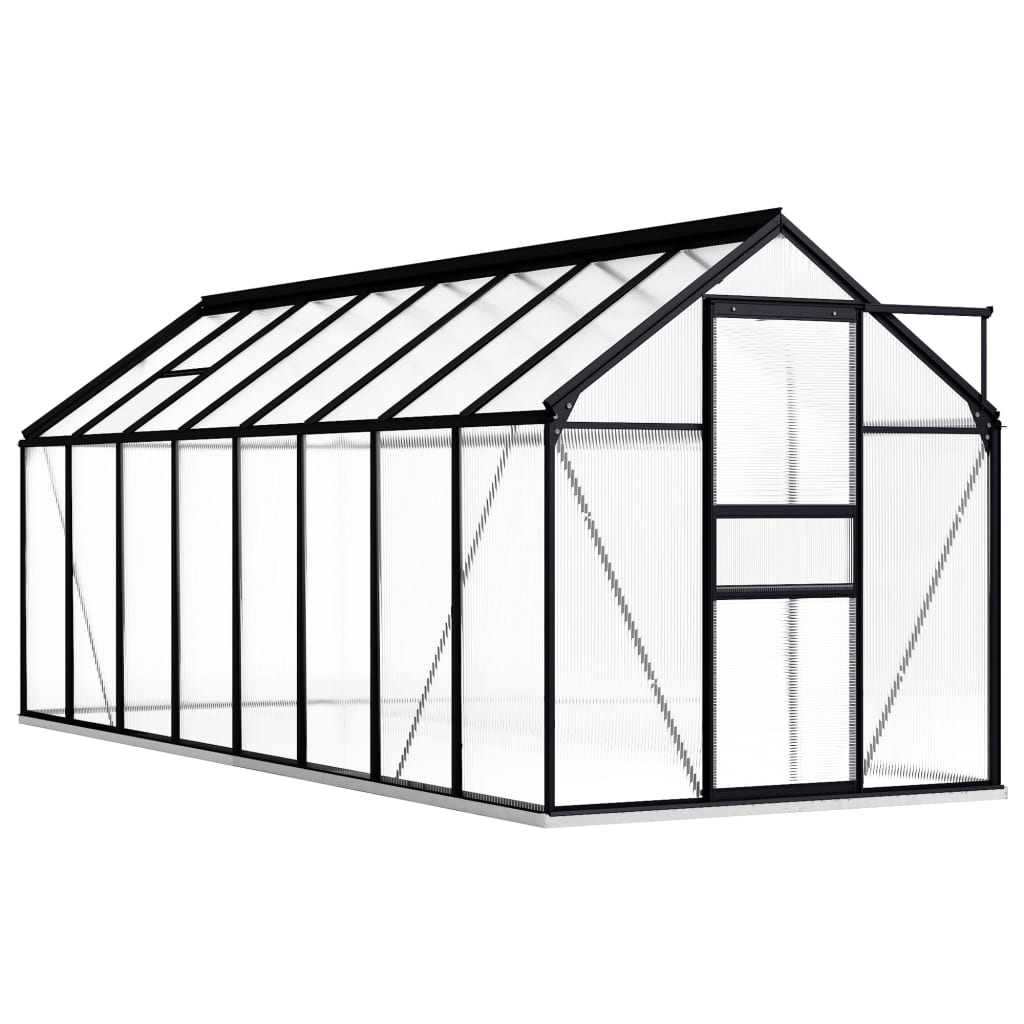 Greenhouse With Base Frame Anthracite Aluminium 9.31 M