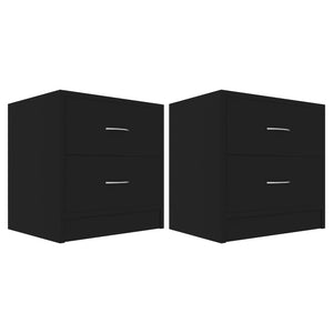 Bedside Tables Bedside Cabinets 2 Pcs Black 40X30x40 Cm Engineered Wood