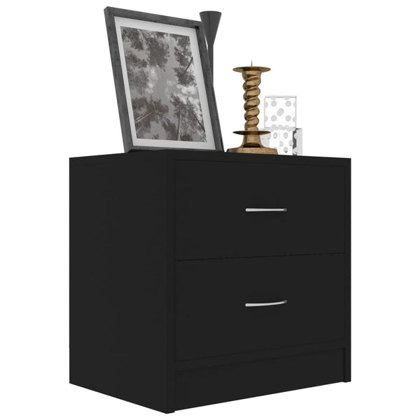 Bedside Tables Bedside Cabinets 2 Pcs Black 40X30x40 Cm Engineered Wood