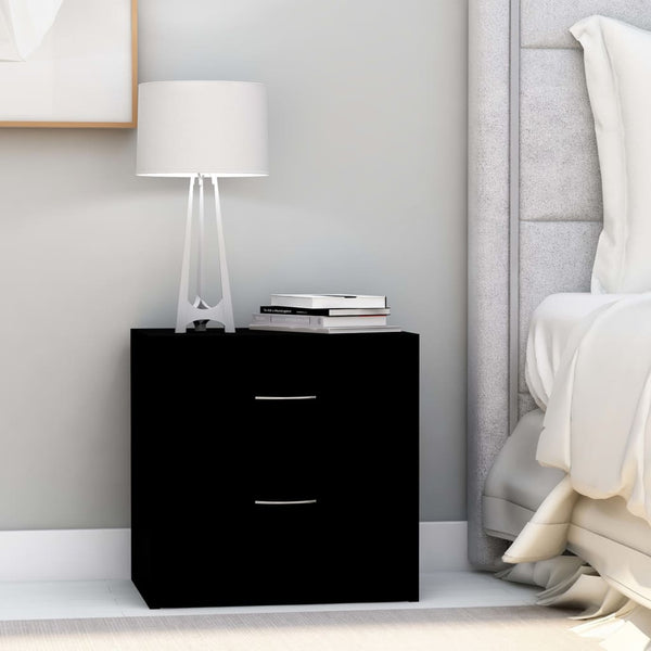 Bedside Tables Bedside Cabinets 2 Pcs Black 40X30x40 Cm Engineered Wood