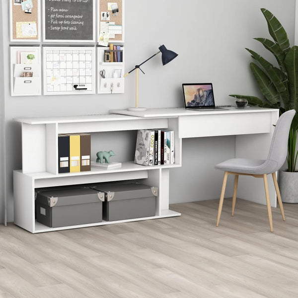 Home Office Desks Corner Desk White 200X50x76 Cm Engineered Wood