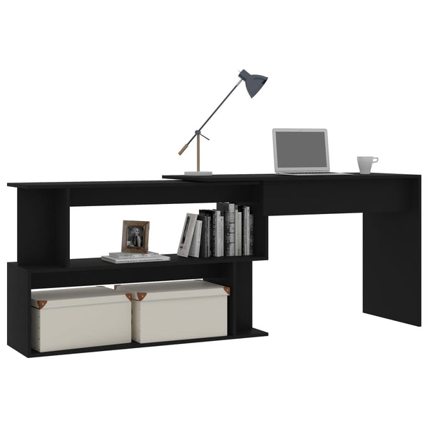 Home Office Desks Corner Desk Black 200X50x76 Cm Engineered Wood