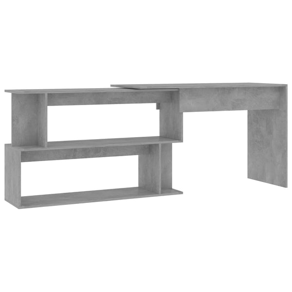 Home Office Desks Corner Desk Concrete Grey 200X50x76 Cm Engineered Wood