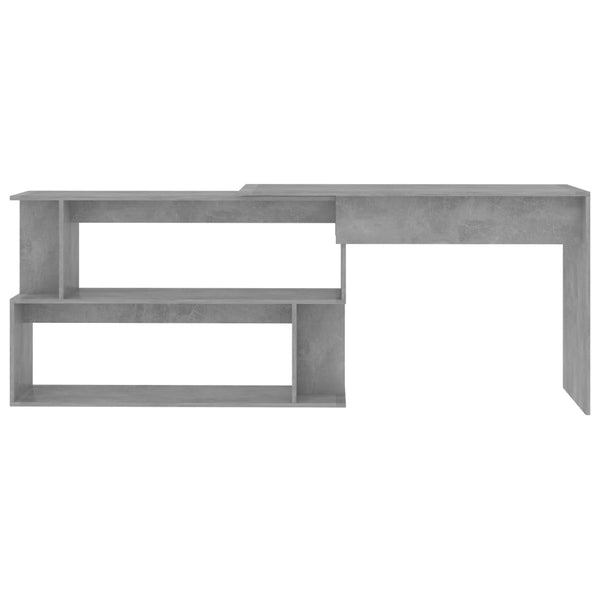 Home Office Desks Corner Desk Concrete Grey 200X50x76 Cm Engineered Wood