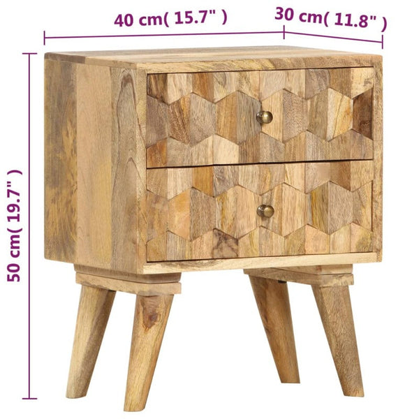 Bedside Tables Bedside Cabinet 40X30x50 Cm Solid Mango Wood