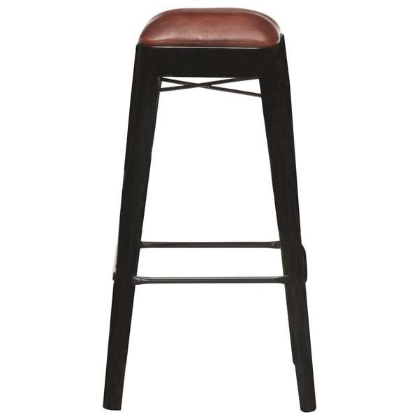 Benches Bar Stools Bar Stools 4 Pcs Black Real Leather