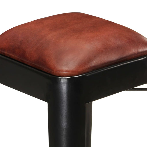 Benches Bar Stools Bar Stools 4 Pcs Black Real Leather