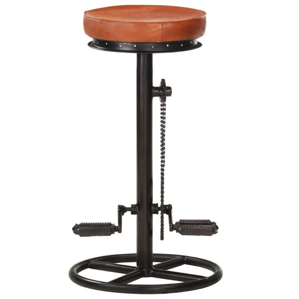 Benches Bar Stools Bar Stools 2 Pcs Black And Brown Real Goat Leather