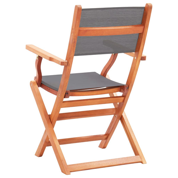 Patio Chairs Folding Garden Chairs 4 Pcs Solid Eucalyptus Wood And Textilene