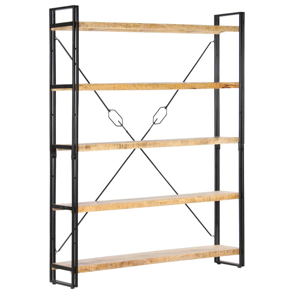 Bookshelves 5 Tier Bookcase 140X30x180 Cm Solid Mango Wood