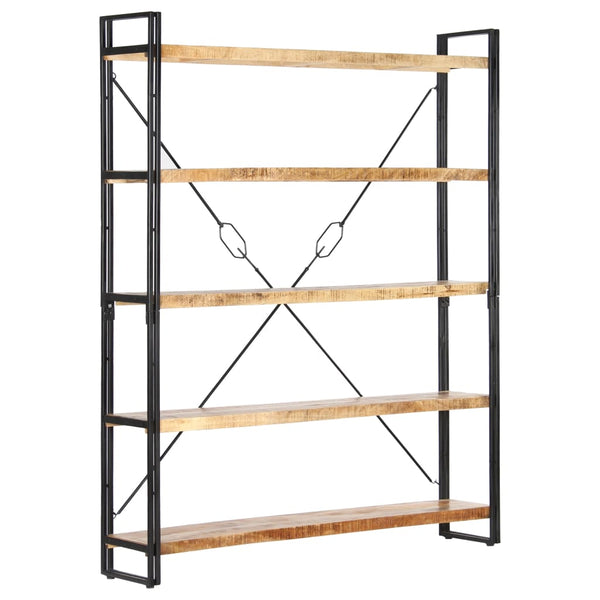 Bookshelves 5 Tier Bookcase 140X30x180 Cm Solid Mango Wood