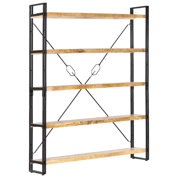 Bookshelves 5 Tier Bookcase 140X30x180 Cm Solid Mango Wood