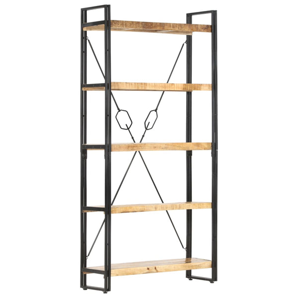 Bookshelves 5 Tier Bookcase 90X30x180 Cm Solid Mango Wood