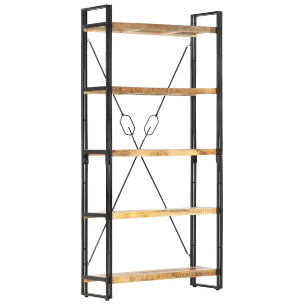 Bookshelves 5 Tier Bookcase 90X30x180 Cm Solid Mango Wood