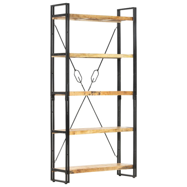 Bookshelves 5 Tier Bookcase 90X30x180 Cm Solid Mango Wood