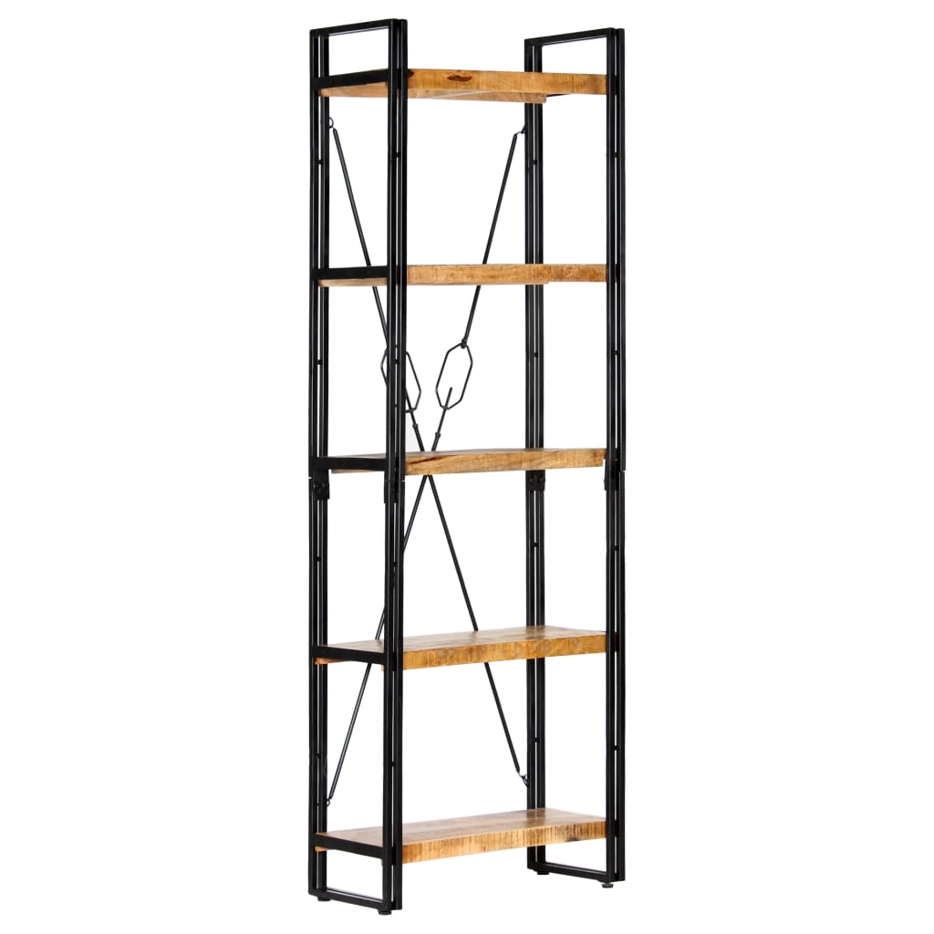 Bookshelves 5 Tier Bookcase 60X30x180 Cm Solid Mango Wood