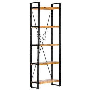 Bookshelves 5 Tier Bookcase 60X30x180 Cm Solid Mango Wood