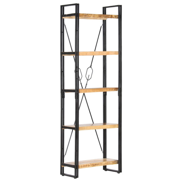 Bookshelves 5 Tier Bookcase 60X30x180 Cm Solid Mango Wood