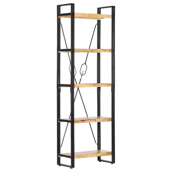 Bookshelves 5 Tier Bookcase 60X30x180 Cm Solid Mango Wood