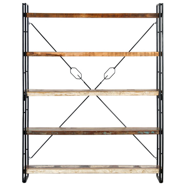 Bookshelves 5 Tier Bookcase 140X30x180 Cm Solid Reclaimed Wood