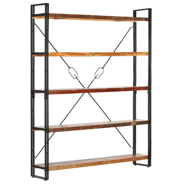 Bookshelves 5 Tier Bookcase 140X30x180 Cm Solid Reclaimed Wood