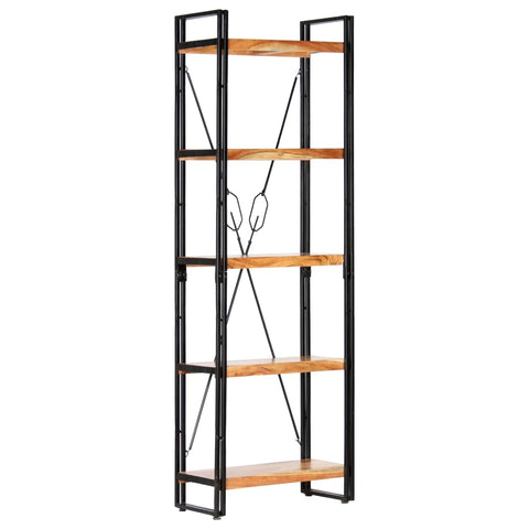 Bookshelves 5 Tier Bookcase 60X30x180 Cm Solid Acacia Wood