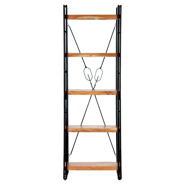 Bookshelves 5 Tier Bookcase 60X30x180 Cm Solid Acacia Wood