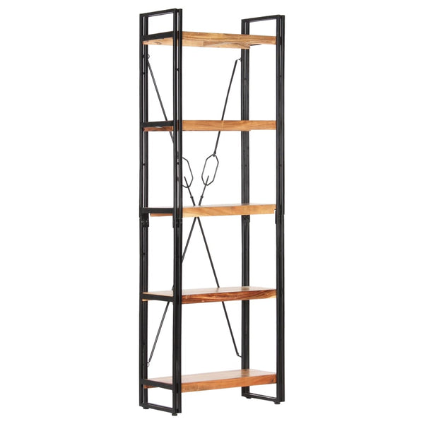 Bookshelves 5 Tier Bookcase 60X30x180 Cm Solid Acacia Wood