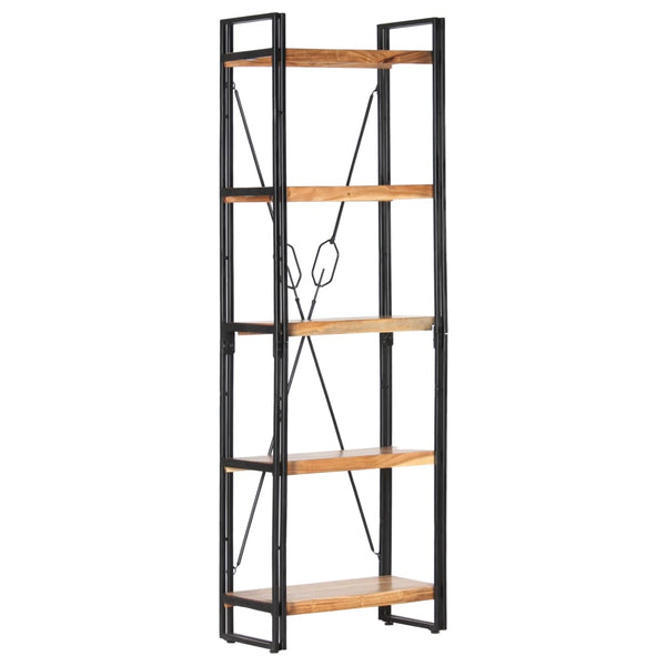 Bookshelves 5 Tier Bookcase 60X30x180 Cm Solid Acacia Wood