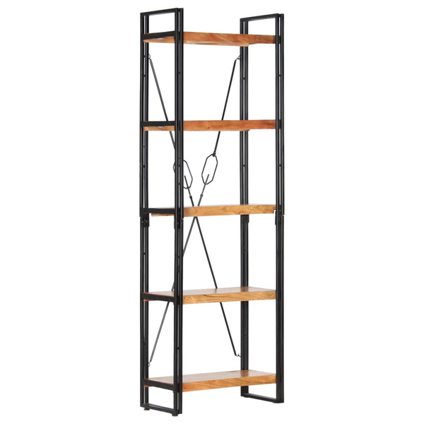 Bookshelves 5 Tier Bookcase 60X30x180 Cm Solid Acacia Wood