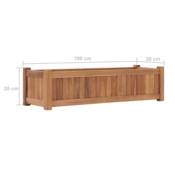 Raised Garden Beds Raised Bed 100X30x25 Cm Solid Teak Wood