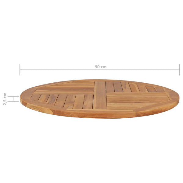 Dining Tables Table Top Solid Teak Wood Round 2.5 Cm 90