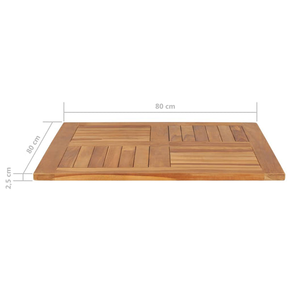 Dining Tables Table Top Solid Teak Wood Square 80X80x2.5 Cm