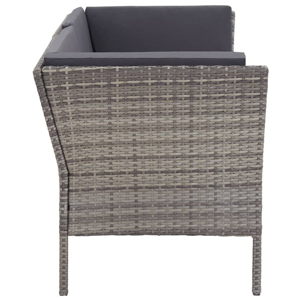 Patio Furniture Sets 6 Piece Garden Lounge Set With Cushions Poly Rattan Grey