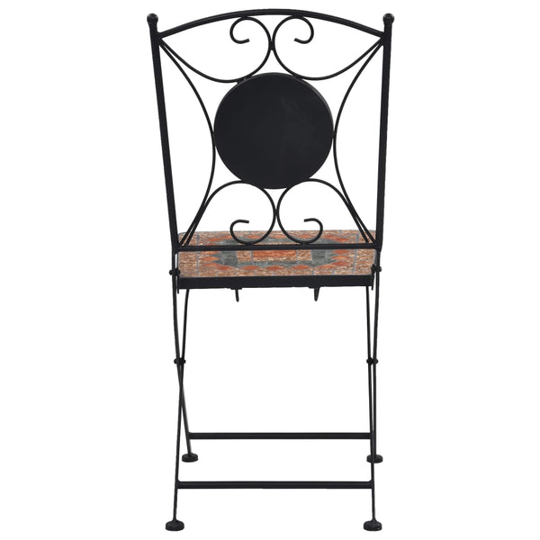 Patio Furniture Sets 3 Piece Mosaic Bistro Set Ceramic Tile Orange/Grey