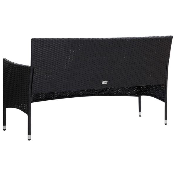 Patio Furniture Sets 4 Piece Garden Lounge Set With Cushions Poly Rattan Black