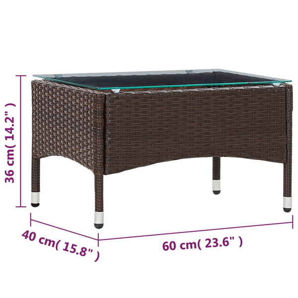 Coffee Tables Coffee Table Brown 60X40x36 Cm Poly Rattan