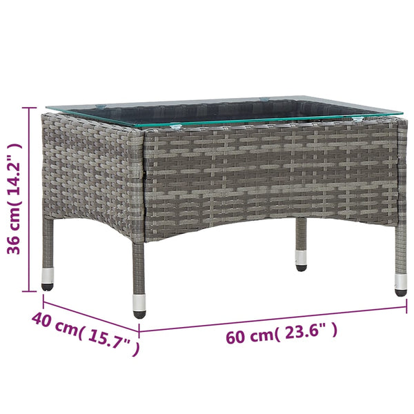 Coffee Tables Coffee Table Grey 60X40x36 Cm Poly Rattan