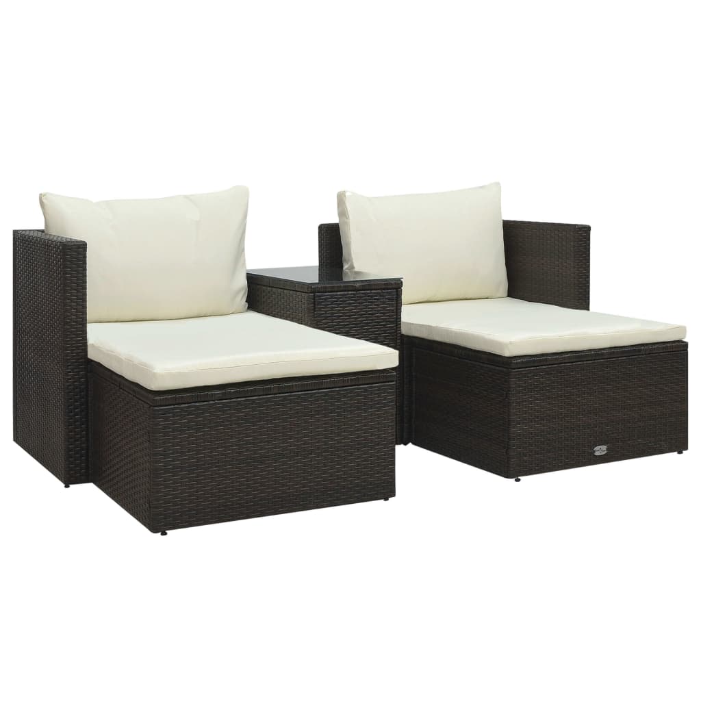 Patio Furniture Sets 5 Piece Garden Lounge Set With Cushions Poly Rattan Brown